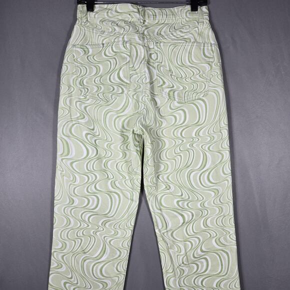 ASOS Design Tall Jeans Womens 28/36 Green Swirl Print High Rise Straight Leg - Picture 7 of 9